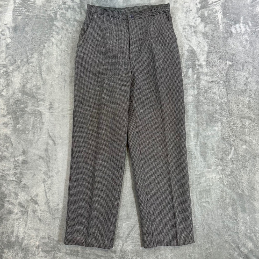 Vintage Levi's Bend Over Pants Women's Size 14 Gray Houndstooth‎ Trousers